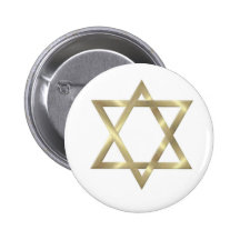 Star of David in shiny gold Buttons