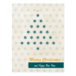 Star Pattern Christmas Tree Cream Blue Postcard