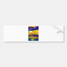 Starbright Sun Seascape Ocean Waves Art Bumper Stickers