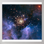 Starburst Cluster Shows Celestial Fireworks Poster