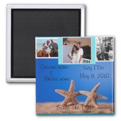 Starfish BEach Save the date 3 photo Magnet by sunkiss3dk