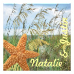 Starfish Beach Wedding Shower Custom Invite