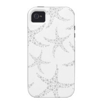 Starfish Pattern in Light Grey and White Case-Mate iPhone 4 Case