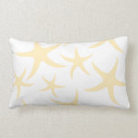 Starfish Pattern in Pastel Yellow and White. Throw Pillow