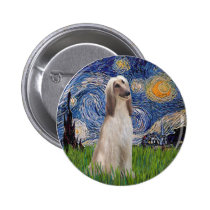 Starry Night - Afghan Hound (sit) buttons