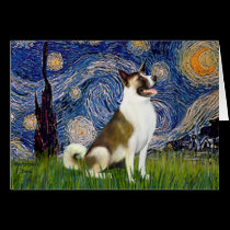 Starry Night - AKita (brown-white) cards
