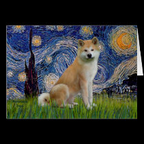 Starry Night - Akita Inu cards
