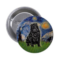 Starry Night - Black Chinese Shar Pei buttons