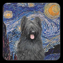 Starry Night - Briard (black) stickers