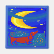 Starry Night Dachshund Fridge Magnet