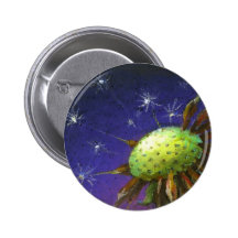 Starry night dandelion pinback button