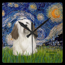 Starry Night - Havanese (#1) wall clocks