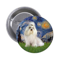 Starry Night - Havanese (white/cream) buttons