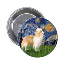 Starry Night - Puff Chinese Crested (cream) buttons
