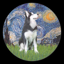 Starry Night - Siberian Husky #1 stickers