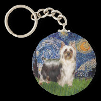 Starry Night - Silky Terrier (C) keychains