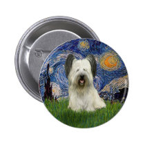 Starry Night - Skye Terrier (light) buttons