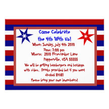 Stars and Stripes Personalised Fourth of July Announcement