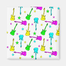 Stars & Guitars square Magnet