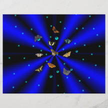 Stars, pearls and Butterfly on black and blue Full Color Flyer