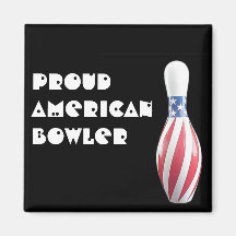 Stars & Stripes Pin - Proud American Bowler Refrigerator Magnet