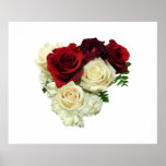 STARTING UNDER $20 - Red and White Rose Heart Print