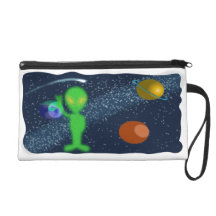 Static Peace Space Alien Wristlet Clutches