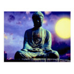 Statue of Buddha with sun Post Card