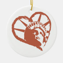 Statue of Liberty Red Christmas Tree Ornaments