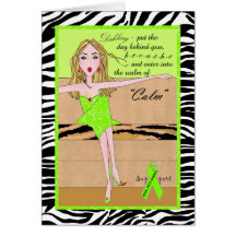 "Stay Calm & Breathe!" Diva Lime Cards