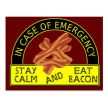 Stay Calm, Eat Bacon Recipe Card Post Cards