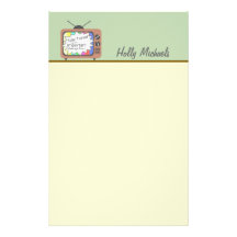 Stay Tuned For An Important Message From... Retro Personalized Stationery