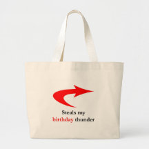 Steals My Birthday Thunder Canvas Bags