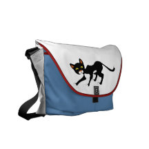 Stealthy Black & White Cat Courier Bags
