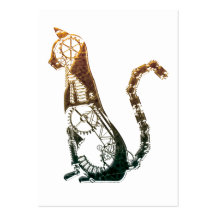 Steampunk cat business cards