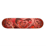 steampunk clockwork heart skateboard