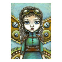 Steampunk fairy invites