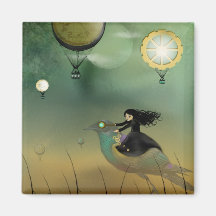 Steampunk Flight Refrigerator Magnets
