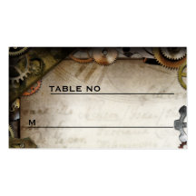Steampunk Gears Victorian Guest Placecards Business Cards