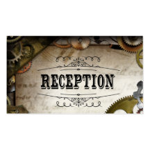 Steampunk Gears Victorian Wedding Reception Cards Business Cards