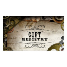 Steampunk Gears Victorian Wedding Registry Cards Business Card