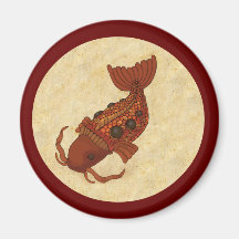 Steampunk Koi Magnets