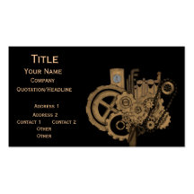 Steampunk Machinery (Brassy) Business Cards