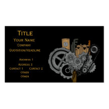 Steampunk Machinery Business Card Template