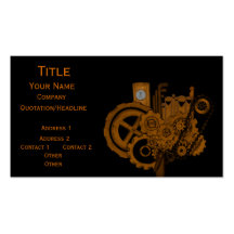 Steampunk Machinery (Copper) Business Card Template