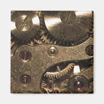 Steampunk Metal Gears Refrigerator Magnets