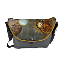Steampunk Time Machine Bag Messenger Bag