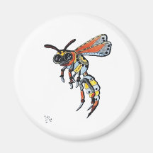 Steampunk Wasp.jpg Refrigerator Magnets