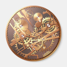 steampunk watch gears fridge magnet
