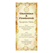 Steampunk Wedding, menu and program Full Colour Rack Card